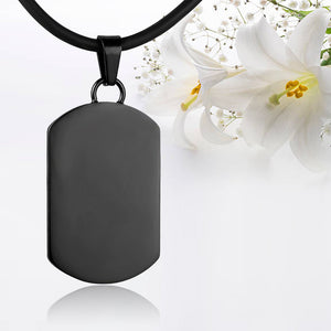 Black polished fingerprint pendant - Dog Tag