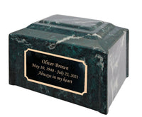 Emerald Pillard Cultured Marble Adult Cremation Urn