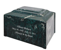 Emerald Pillard Cultured Marble Adult Cremation Urn