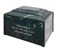 Emerald Pillard Cultured Marble Adult Cremation Urn
