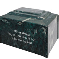 Emerald Pillard Cultured Marble Adult Cremation Urn