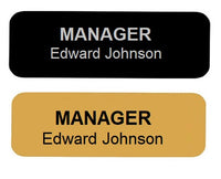 Customized Employee Name Badges - 2 Styles Gold or Black - Solid Brass 1 x 3
