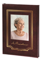 Artistic Picture Frame Memorial Guest Book - 6 Ring - STFB100-Burgundy