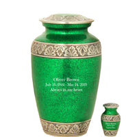 Modest Series - Royal Green Cremation Urn - IUAL129
