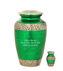 Modest Series - Royal Green Cremation Urn - IUAL129