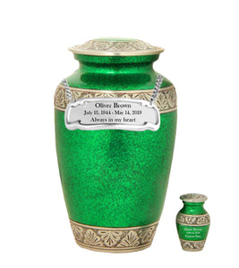 Modest Series - Royal Green Cremation Urn - IUAL129