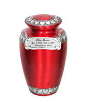 Modest Series - Red with Hearts Cremation Urn - IUAL139