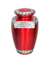 Modest Series - Red with Hearts Cremation Urn - IUAL139
