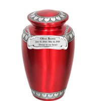 Modest Series - Red with Hearts Cremation Urn - IUAL139
