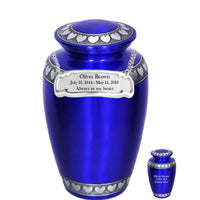 Modest Series - Royal Blue with Hearts Cremation Urn - IUAL140