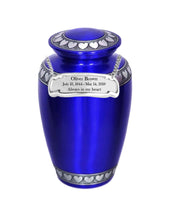 Modest Series - Royal Blue with Hearts Cremation Urn - IUAL140