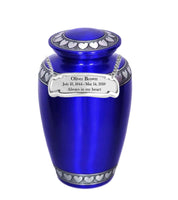 Modest Series - Royal Blue with Hearts Cremation Urn - IUAL140
