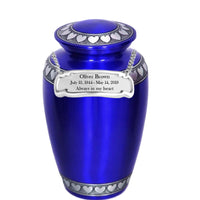 Modest Series - Royal Blue with Hearts Cremation Urn - IUAL140