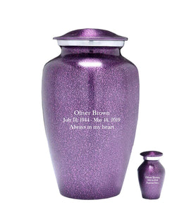 Modest Series - Purple Droplet Cremation Urn - IUAL143