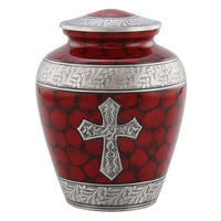 Elite Cross Cremation Urn - Red - Overstock Deal IUAL174-Red