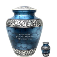 Modest Series - Elite Cloud Blue & Silver Cremation Urn - IUAL176