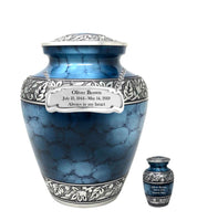 Modest Series - Elite Cloud Blue & Silver Cremation Urn - IUAL176
