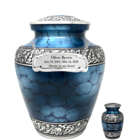 Modest Series - Elite Cloud Blue & Silver Cremation Urn - IUAL176