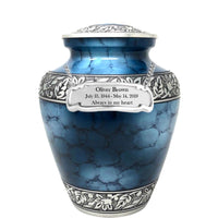 Modest Series - Elite Cloud Blue & Silver Cremation Urn - IUAL176