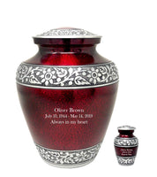 Modest Series - Elite Speckle Crimson & Silver Cremation Urn - IUAL177