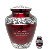 Modest Series - Elite Cloud Crimson & Silver Cremation Urn - IUAL177