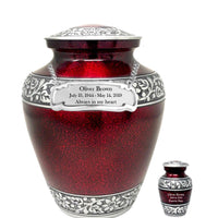 Modest Series - Elite Cloud Crimson & Silver Cremation Urn - IUAL177