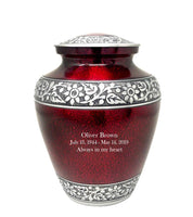 Modest Series - Elite Cloud Crimson & Silver Cremation Urn - IUAL177
