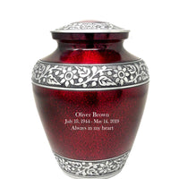 Modest Series - Elite Cloud Crimson & Silver Cremation Urn - IUAL177