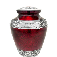 Modest Series - Elite Cloud Crimson & Silver Cremation Urn - IUAL177