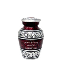 Modest Series - Elite Cloud Crimson & Silver Cremation Urn - IUAL177