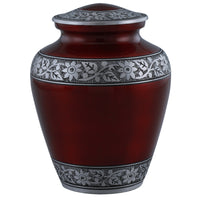 Modest Series - Elite Cloud Crimson & Silver Cremation Urn - IUAL177
