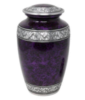 Classic Forest Purple with Silver Bands Cremation Urn & Keepsake - IUAL191
