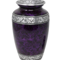 Classic Forest Purple with Silver Bands Cremation Urn & Keepsake - IUAL191