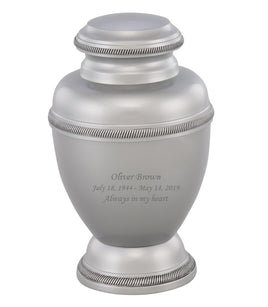 Virile Rope Accent Silver Cremation Urn - IUAL205