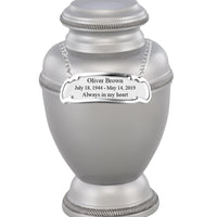 Virile Rope Accent Silver Cremation Urn - IUAL205