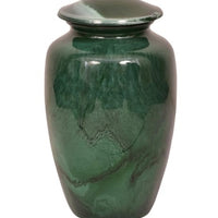 Flowing Tie-Dye Alloy Cremation Urn, Green - IUAL206