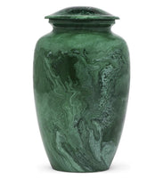 Flowing Tie-Dye Alloy Cremation Urn, Green - IUAL206