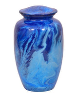 Flowing Tie-Dye Alloy Cremation Urn, Blue - IUAL207