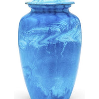 Flowing Tie-Dye Alloy Cremation Urn, Blue - IUAL207