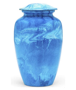 Flowing Tie-Dye Alloy Cremation Urn, Blue - IUAL207