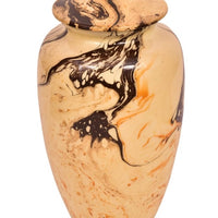 Flowing Tie-Dye Alloy Cremation Urn, Beige - IUAL209