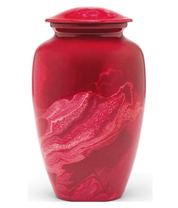 Flowing Tie-Dye Alloy Cremation Urn, Red - IUAL210