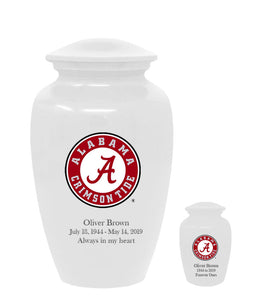 Fan Series - University of Alabama Crimson Tide White Memorial Cremation Urn - IUALB100