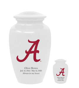 Fan Series - University of Alabama Crimson Tide White Memorial Cremation Urn - IUALB102