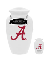 Fan Series - University of Alabama Crimson Tide White Memorial Cremation Urn - IUALB102