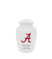 Fan Series - University of Alabama Crimson Tide White Memorial Cremation Urn - IUALB102