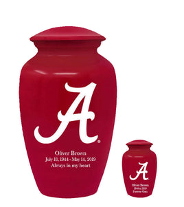 Fan Series - University of Alabama Crimson Tide Red Memorial Cremation Urn - IUALB103