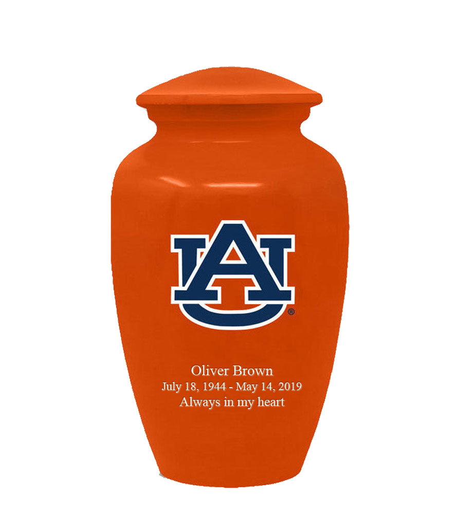 Fan Series - Auburn University Tigers Orange Memorial Cremation Urn - IUAUB101