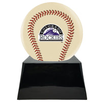 Ivory Baseball Trophy Urn Base with Optional Colorado Rockies Team Sphere
