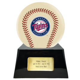 Ivory Baseball Trophy Urn Base with Optional Minnesota Twins Team Sphere